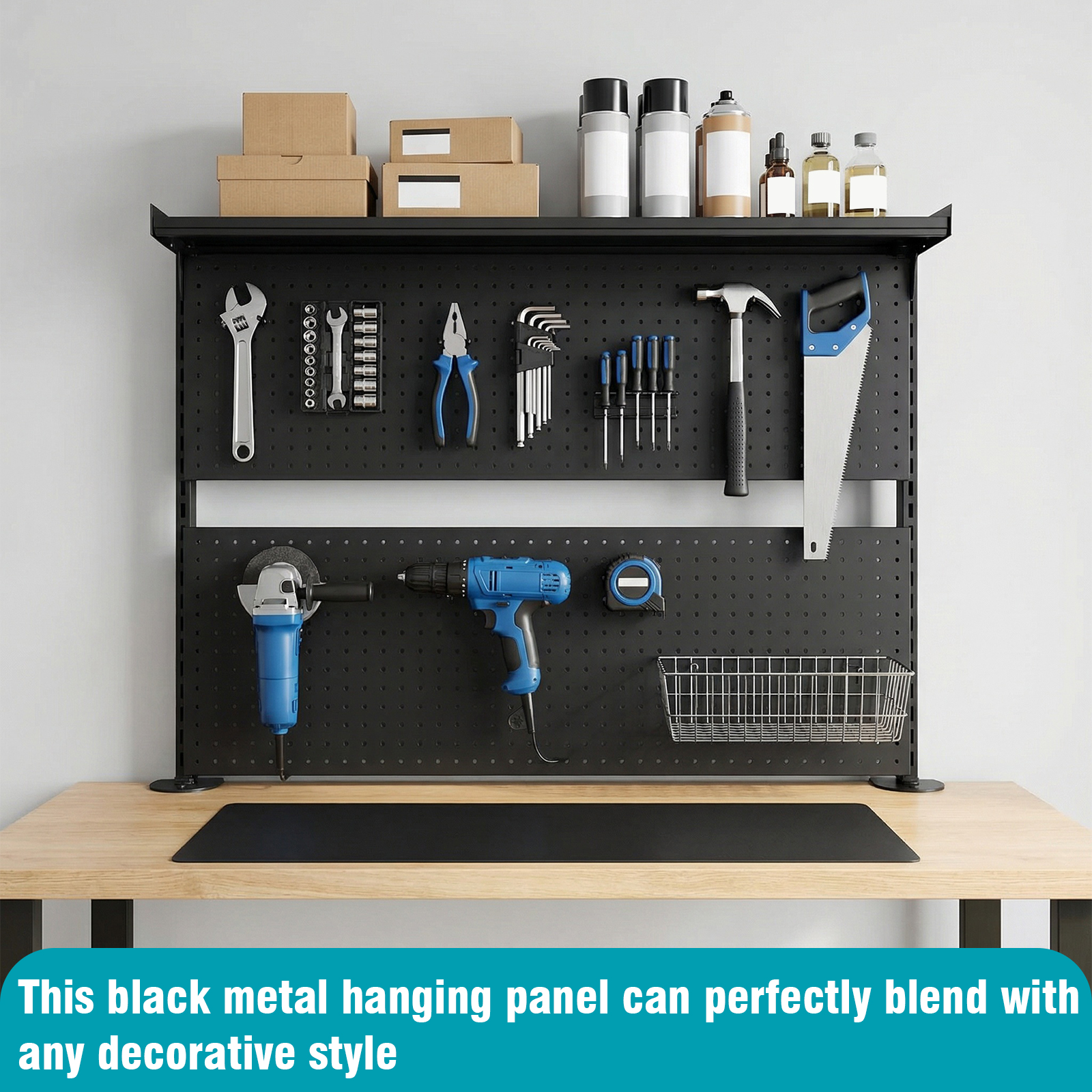 Gaming Accessories Stand - Desk Pegboard with Monitor Stands Computer