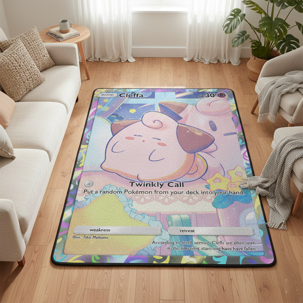 Gaming Accessories To Gift - Pokemon Cleffa Anime Rug Kawaii Cute
