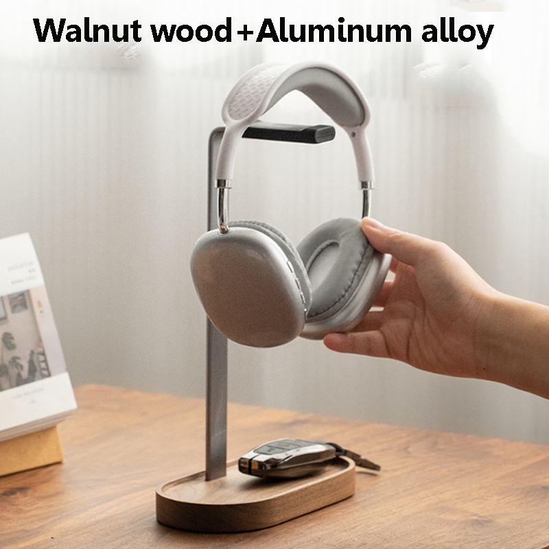 Gaming Accessories Headset - Universal Headphones Stand Walnut Wood+Aluminum Alloy