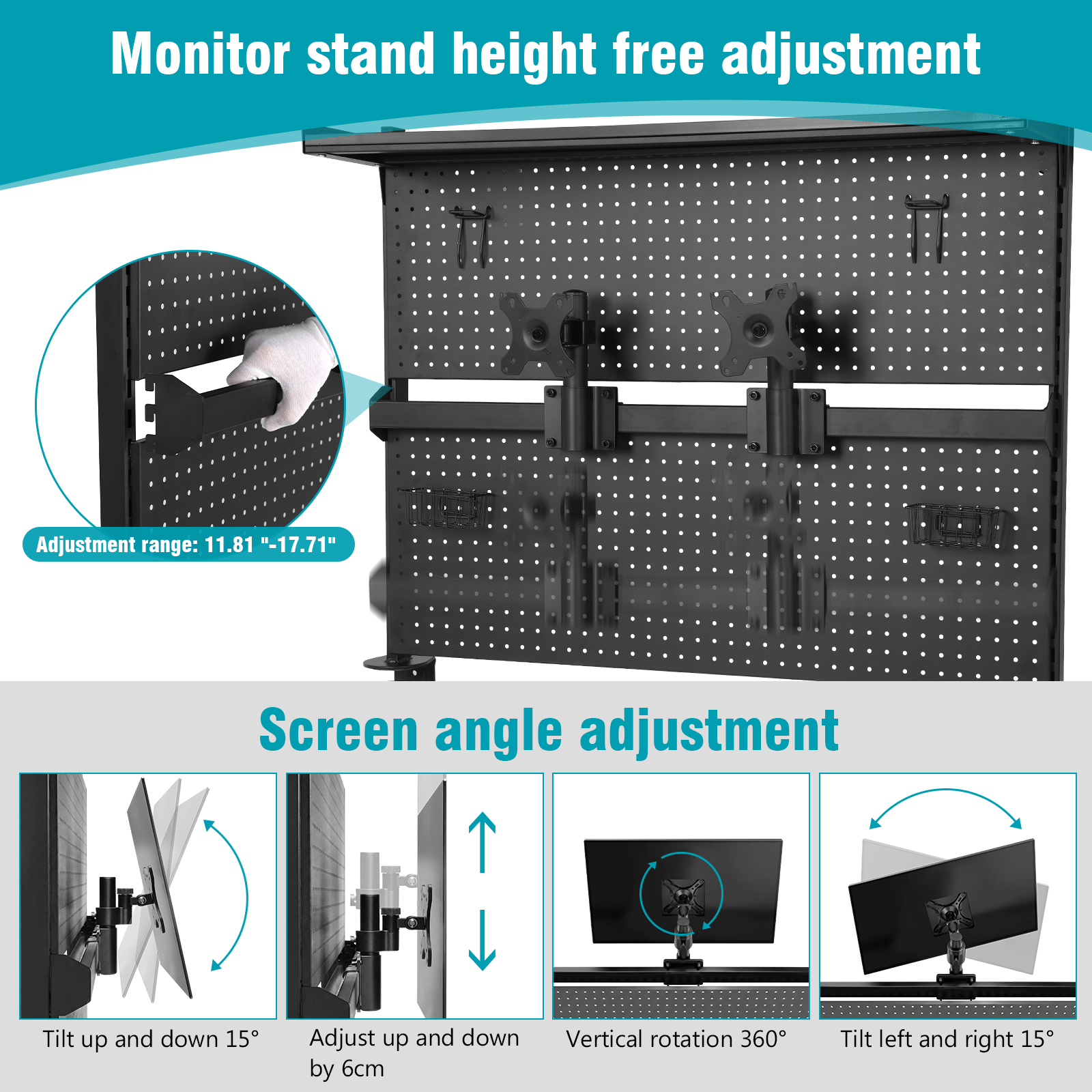 Desk Pegboard with Monitor Sta - đánh giá và giá Gaming Accessories Stand