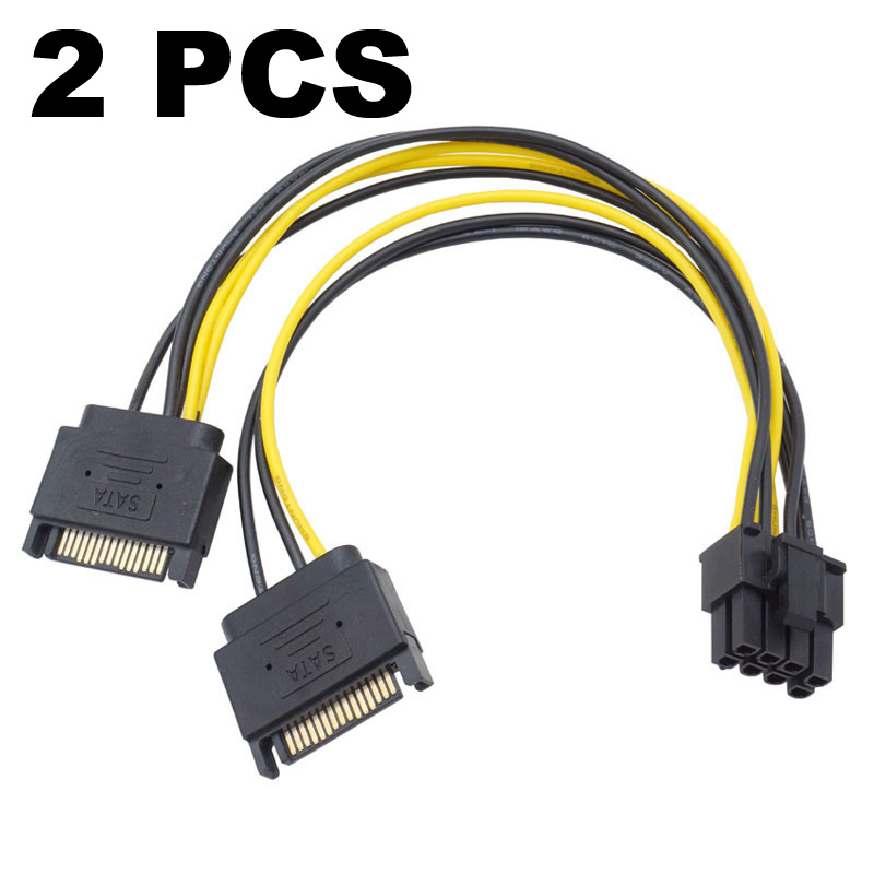 2pcs Dual SATA 15pin to 8 pin( - đánh giá và giá Pcie Extension Cable
