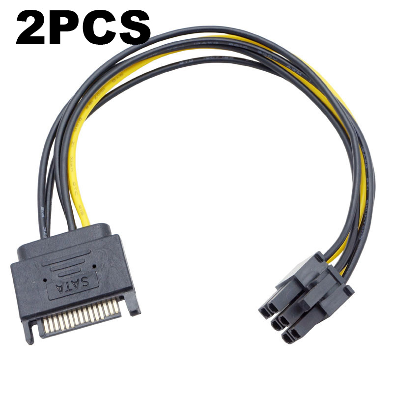 2pcs Dual SATA 15pin to 8 pin( - đánh giá và giá Pcie Extension Cable