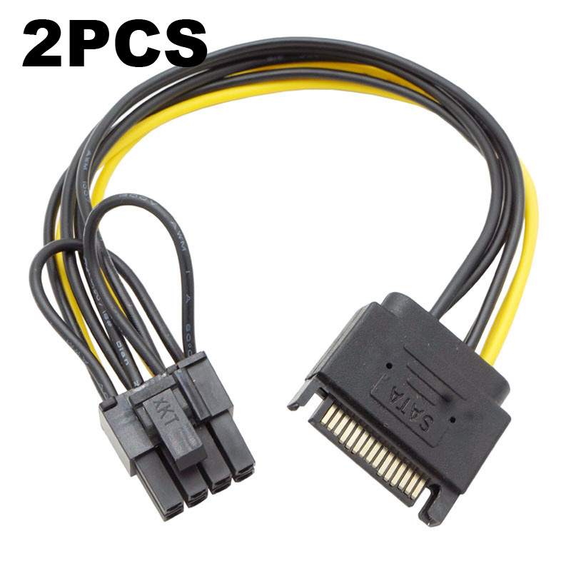 2pcs Dual SATA 15pin to 8 pin( - đánh giá và giá Pcie Extension Cable